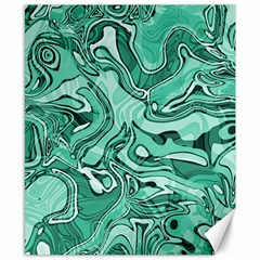 Biscay Green Swirls Canvas 8  X 10  by SpinnyChairDesigns