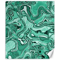 Biscay Green Swirls Canvas 20  X 24  by SpinnyChairDesigns