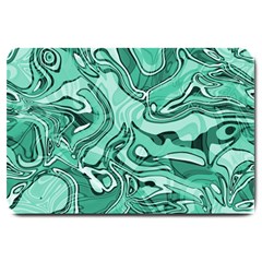 Biscay Green Swirls Large Doormat  by SpinnyChairDesigns