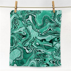 Biscay Green Swirls Face Towel by SpinnyChairDesigns