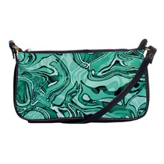 Biscay Green Swirls Shoulder Clutch Bag by SpinnyChairDesigns