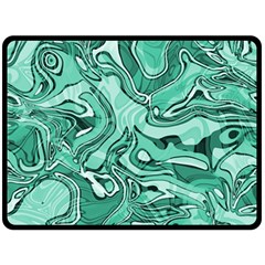 Biscay Green Swirls Fleece Blanket (large)  by SpinnyChairDesigns