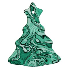 Biscay Green Swirls Christmas Tree Ornament (two Sides) by SpinnyChairDesigns