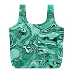 Biscay Green Swirls Full Print Recycle Bag (L) Front