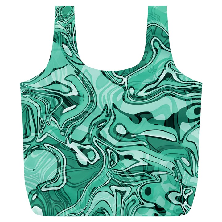 Biscay Green Swirls Full Print Recycle Bag (XL)