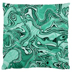 Biscay Green Swirls Large Flano Cushion Case (one Side) by SpinnyChairDesigns