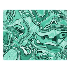 Biscay Green Swirls Double Sided Flano Blanket (large)  by SpinnyChairDesigns