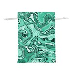 Biscay Green Swirls Lightweight Drawstring Pouch (S) Front