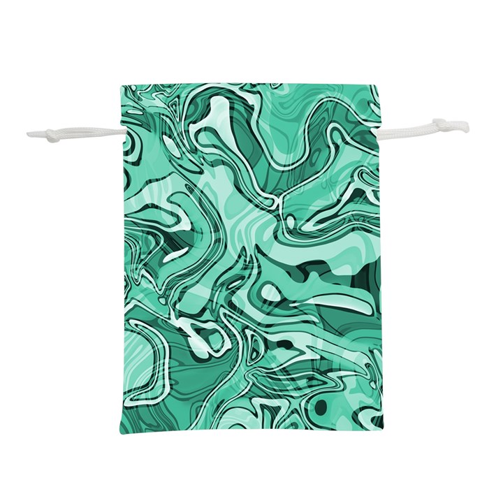 Biscay Green Swirls Lightweight Drawstring Pouch (S)