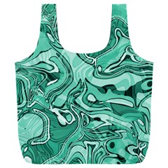 Biscay Green Swirls Full Print Recycle Bag (xxl) by SpinnyChairDesigns