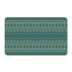 Boho Teal Green Stripes Magnet (rectangular) by SpinnyChairDesigns