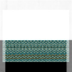 Boho Teal Green Stripes Rectangular Jigsaw Puzzl by SpinnyChairDesigns