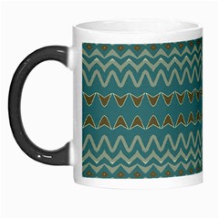 Boho Teal Green Stripes Morph Mugs by SpinnyChairDesigns