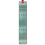 Boho Teal Green Stripes Large Book Marks Front