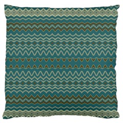 Boho Teal Green Stripes Standard Flano Cushion Case (one Side) by SpinnyChairDesigns