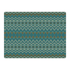 Boho Teal Green Stripes Double Sided Flano Blanket (mini)  by SpinnyChairDesigns