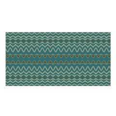 Boho Teal Green Stripes Satin Shawl by SpinnyChairDesigns