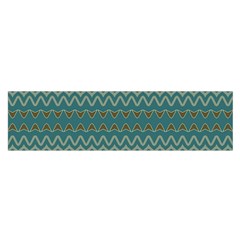 Boho Teal Green Stripes Satin Scarf (oblong) by SpinnyChairDesigns