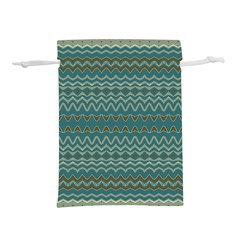 Boho Teal Green Stripes Lightweight Drawstring Pouch (s) by SpinnyChairDesigns