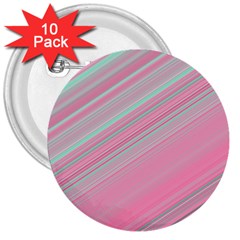 Turquoise And Pink Striped 3  Buttons (10 Pack)  by SpinnyChairDesigns