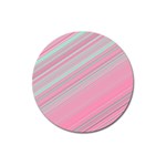 Turquoise and Pink Striped Magnet 3  (Round) Front