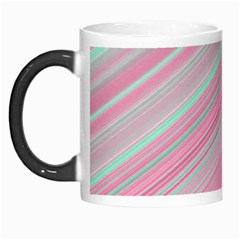 Turquoise And Pink Striped Morph Mugs by SpinnyChairDesigns