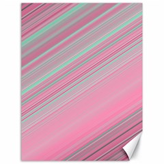 Turquoise And Pink Striped Canvas 18  X 24  by SpinnyChairDesigns