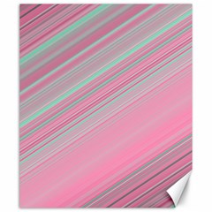 Turquoise And Pink Striped Canvas 20  X 24  by SpinnyChairDesigns