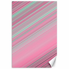 Turquoise And Pink Striped Canvas 20  X 30  by SpinnyChairDesigns