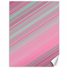 Turquoise And Pink Striped Canvas 36  X 48  by SpinnyChairDesigns