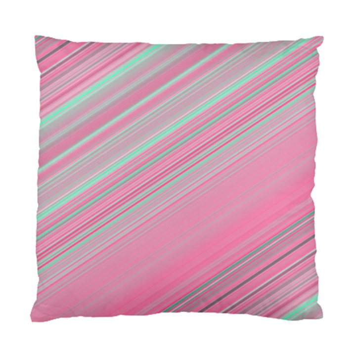 Turquoise and Pink Striped Standard Cushion Case (Two Sides)