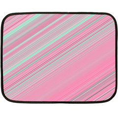 Turquoise And Pink Striped Fleece Blanket (mini) by SpinnyChairDesigns