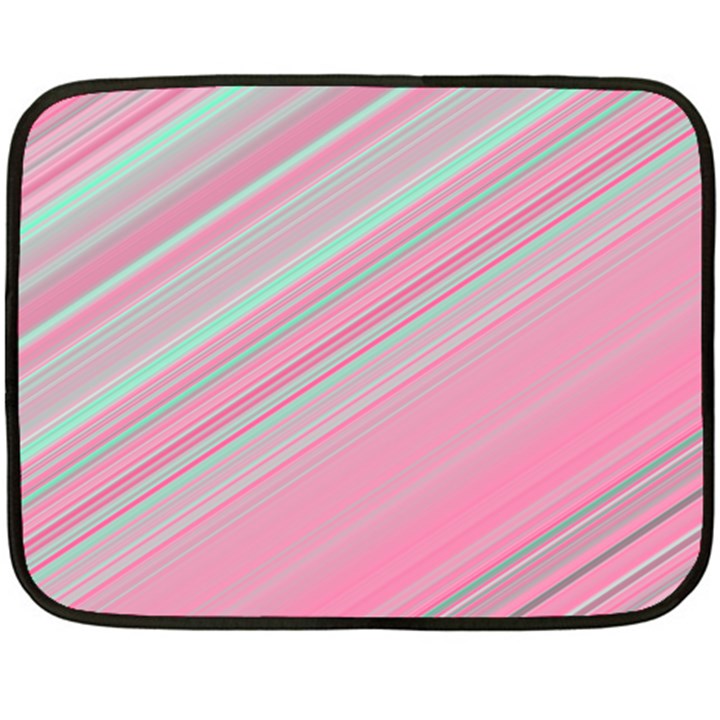 Turquoise and Pink Striped Fleece Blanket (Mini)