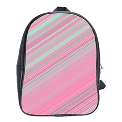 Turquoise And Pink Striped School Bag (large) by SpinnyChairDesigns