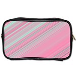 Turquoise and Pink Striped Toiletries Bag (One Side) Front