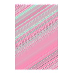 Turquoise And Pink Striped Shower Curtain 48  X 72  (small)  by SpinnyChairDesigns