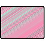 Turquoise and Pink Striped Double Sided Fleece Blanket (Large)  80 x60  Blanket Front