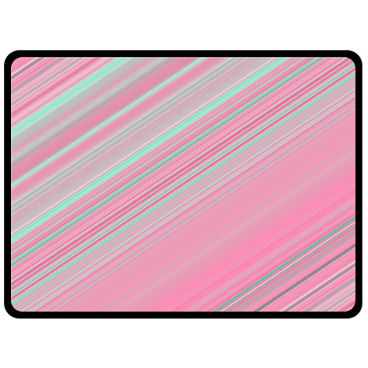 Turquoise and Pink Striped Double Sided Fleece Blanket (Large) 