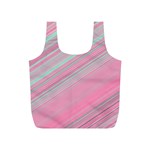 Turquoise and Pink Striped Full Print Recycle Bag (S) Front