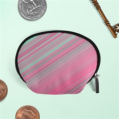 Turquoise And Pink Striped Accessory Pouch (small) by SpinnyChairDesigns