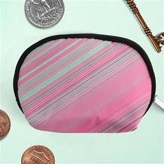 Turquoise And Pink Striped Accessory Pouch (medium) by SpinnyChairDesigns