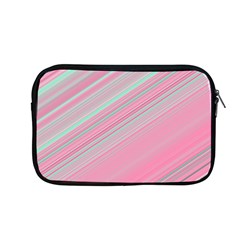 Turquoise And Pink Striped Apple Macbook Pro 13  Zipper Case by SpinnyChairDesigns