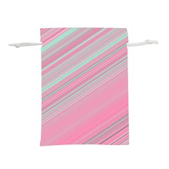 Turquoise And Pink Striped Lightweight Drawstring Pouch (s) by SpinnyChairDesigns