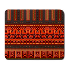 Boho Aztec Rust Orange Color Stripes Large Mousepads by SpinnyChairDesigns