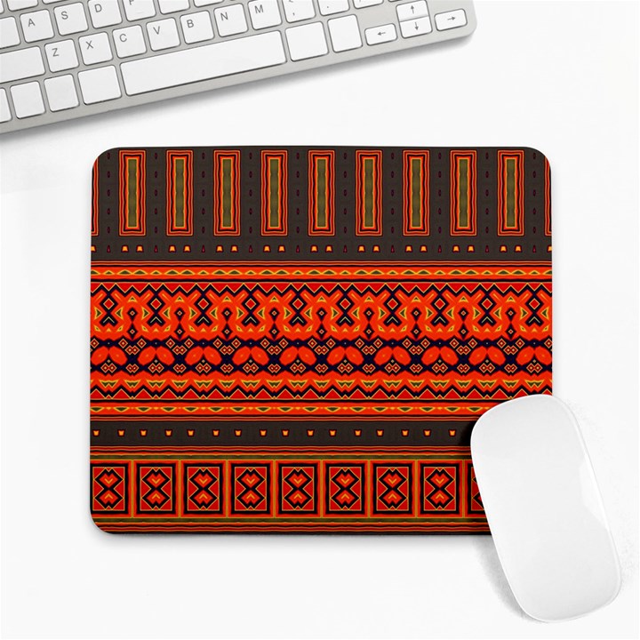 Boho Aztec Rust Orange Color Stripes Large Mousepads