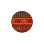 Boho Aztec Rust Orange Color Stripes Golf Ball Marker Front