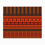 Boho Aztec Rust Orange Color Stripes Small Glasses Cloth Front