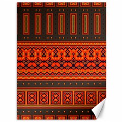 Boho Aztec Rust Orange Color Stripes Canvas 36  X 48  by SpinnyChairDesigns