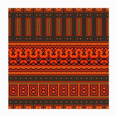 Boho Aztec Rust Orange Color Stripes Medium Glasses Cloth (2 Sides) by SpinnyChairDesigns