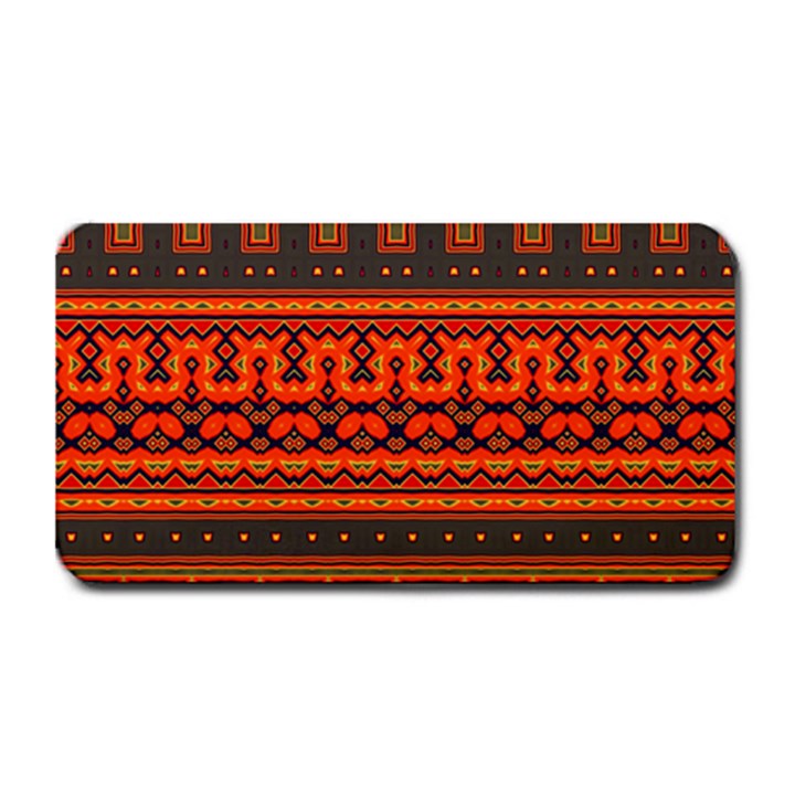 Boho Aztec Rust Orange Color Stripes Medium Bar Mats